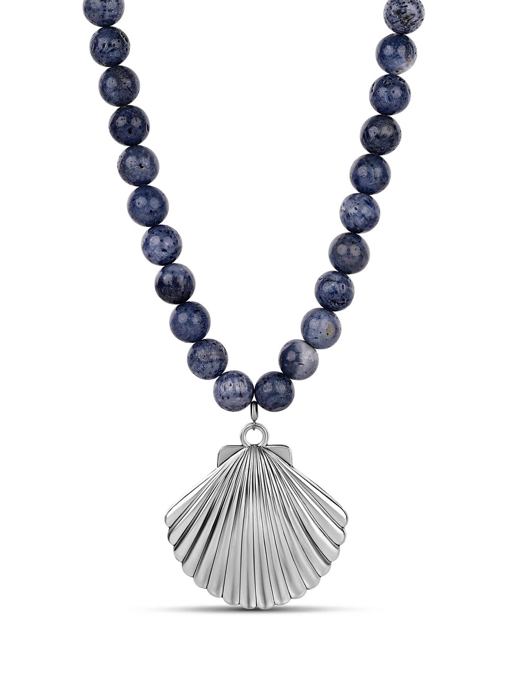 Azure Beaded Shell Necklace